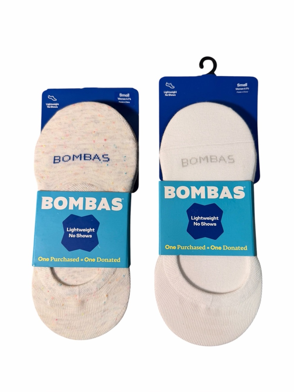 Bombas Lightweight No-Show Socks - neutral & Speckled 6 Pairs SMALL NWT
